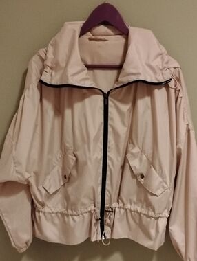 Zara Light Pink Windbreaker Fashion Jacket With Hood